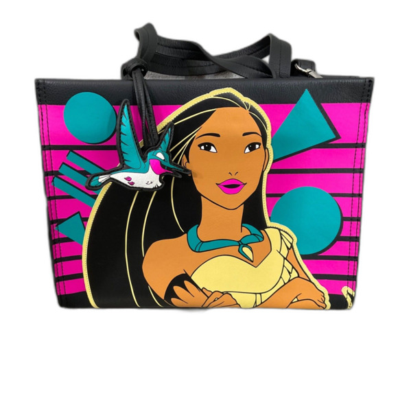 Loungefly Disney Princess Pocahontas 90's print Purse Bag w Flit bag charm EUC - Picture 1 of 14